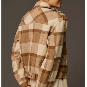 Anthropologie Dolan moto plaid jacket